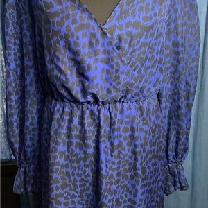Blue and Black Animal Print Dress